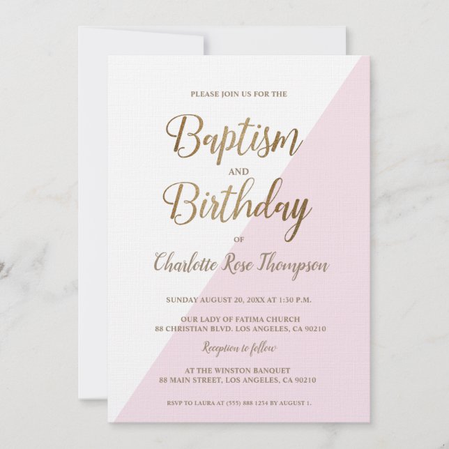 Baptism och födelsedagar vid anpassningsbar Rosa G Inbjudningar (Framsida)