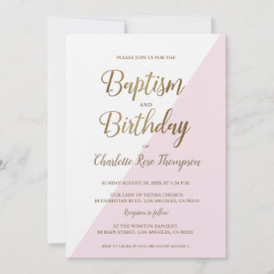 Baptism och födelsedagar vid anpassningsbar Rosa G Inbjudningar