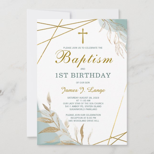 Baptism och första födelsedag inbjudningar (Framsida)