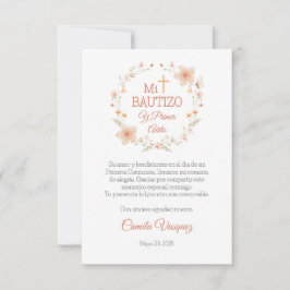 Baptism och första födelsedag Vattenfärgade Rosor  Tack Kort