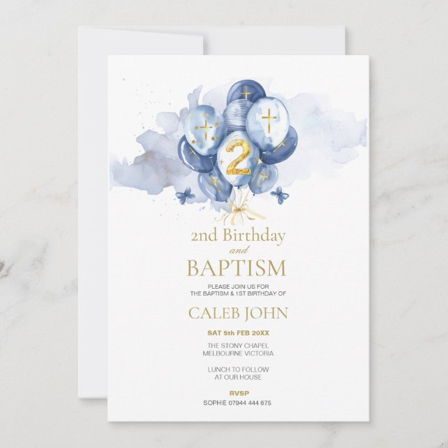 Baptism och inbjudan till den andra dagflottan och (Framsida)