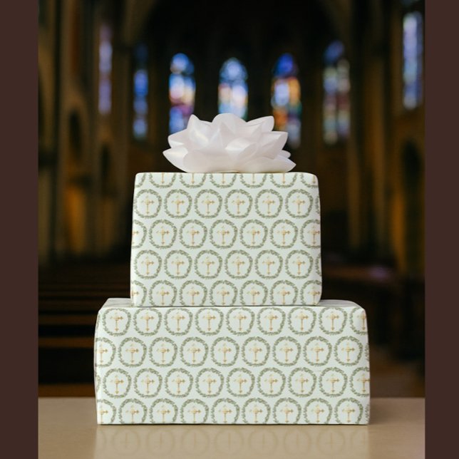 Baptism Olive Wandeand Golden Kor Presentpapper (Skapare uppladdad)