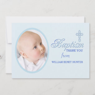 Baptism Ord Blue Photo Tack Notecard Anteckningskort
