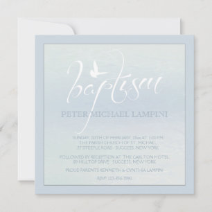 Baptism Ord med Dove Blue-inbjudan Inbjudningar