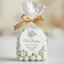 Baptism på spanska Bautismo Cute Grönt Löv