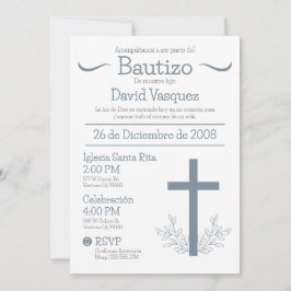 Baptism på spanska Cute Bautizo Kor och Löv I Inbjudningar
