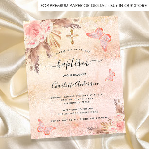 Baptism pampas  butterfly budget flygblad