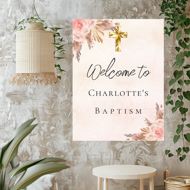 Baptism  pampasgräs från ro guld, kor välkomnas poster (Skapare uppladdad)