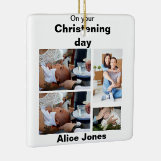 Baptism Personlig 4 Fotokollage Julgransprydnad Keramik