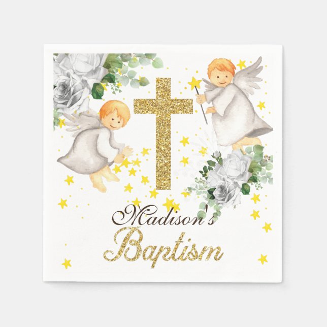Baptism Personlig Kön Neutral Napkins Pappersservett (Framsidan)