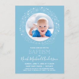 Baptism Photo Inbjudan, insamling av bläddrade Rel Inbjudningar