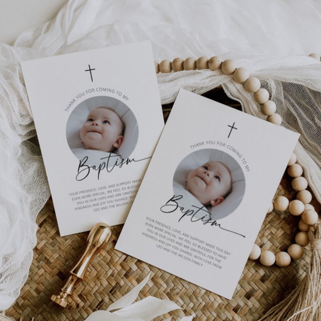 Baptism Photo Tack Kort (Zazzle Baptism Photo Thank You)