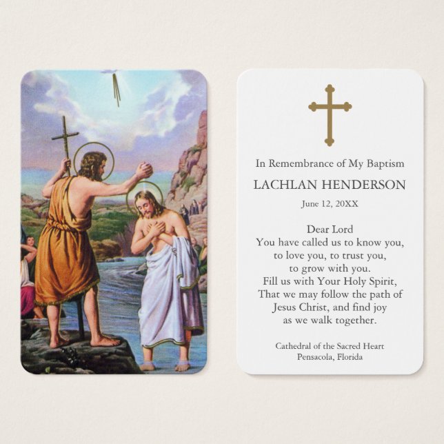 Baptism Prayer | Baptism i Jordanien Visitkort (Framsida & baksida)