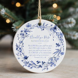 Baptism Prayer Blommigt Keepsaké Julgransprydnad Keramik