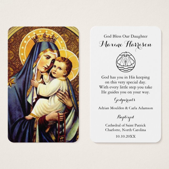 Baptism Prayer | Carmel Visitkort (Framsida & baksida)