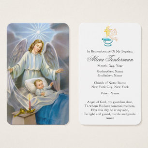 Baptism Prayer Guardian Angel Bästa Visitkort