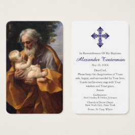 Baptism Prayer | St Joseph & Baby Jesus Visitkort