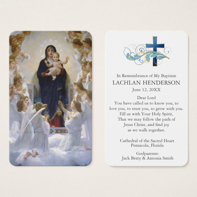 Baptism Prayer | Virgin & Änglar Visitkort (Framsida & baksida)