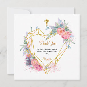 Baptism rosa blommigt fototjej tack vare dig