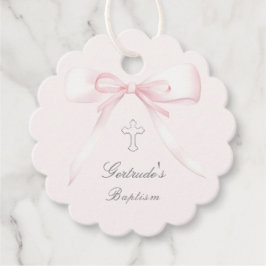 Baptism-rosa-bustmärkord Gåvor Etiketter