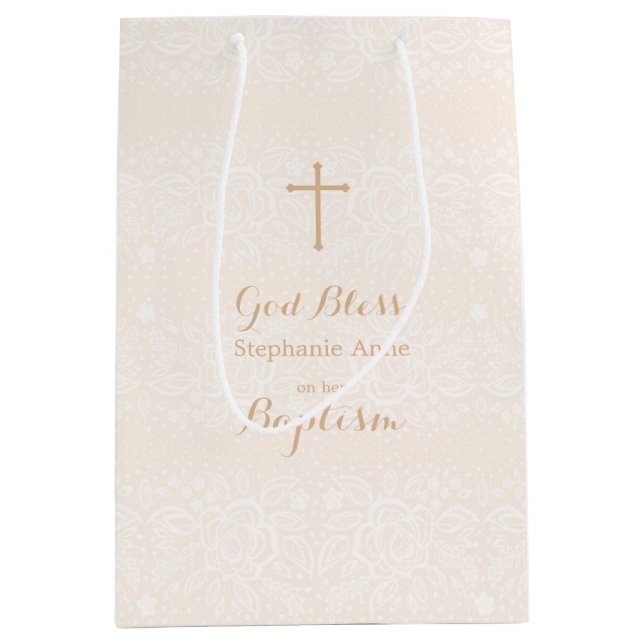 Baptism  Rosa Delikat Blommigt Snöre (Framsidan)