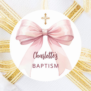 Baptism, rosa, kor runt klistermärke