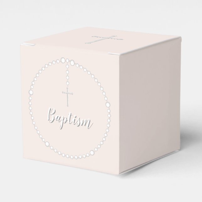 Baptism Rosary på Rosa Presentaskar (Framsidan Sidan)