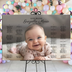 Baptism - roterande sittdiagram med foto poster