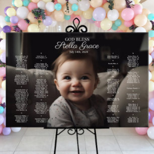 Baptism - roterande sittdiagram med foto poster