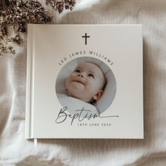 Baptism Round Photo Gästböcker