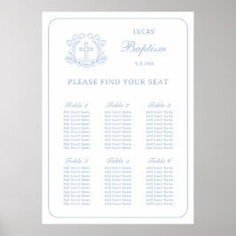 Baptism-sätesdiagram för blå Blommigt Kor Poster