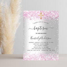 Baptism silver rosa flicka guld kor