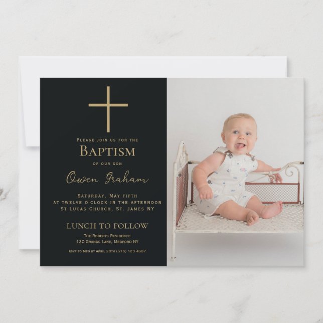 Baptism Simple Boy's Bjud Inbjudningar (Framsida)