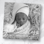 Baptism Simple Elegant Modern Heart Baby Photo Magnet<br><div class="desc">Den här enkla och moderna designen består av serif-typografi och lägger till ett foto av anpassningsbarna,  lägg till baby namn och månad och år av baptism</div>