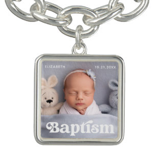Baptism Simple Vintage Anpassningsbar Baby Photo Armband