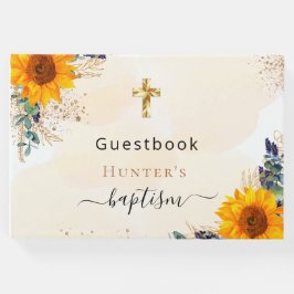 Baptism solblommor eucalyptus greenery-foto gästböcker