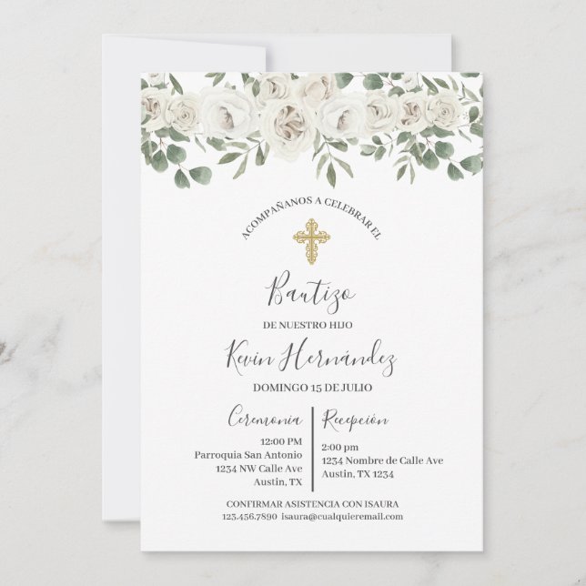 Baptism Spansk inbjudan (Framsida)