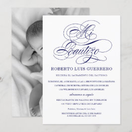 Baptism Spanska marinskript Mi Bautizo Inbjudningar