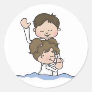 Baptism Sticker Runt Klistermärke