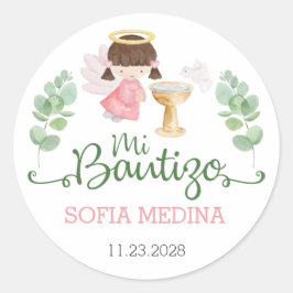 Baptism Stickers Girls Bautizo Spain Español Runt Klistermärke