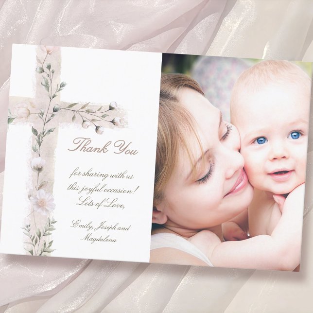 Baptism tack blommigt Heliga Kor Inbjudningar (Skapare uppladdad)