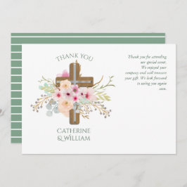 Baptism TACK DU Card - skicka rosa Flora Kor Inbjudningar