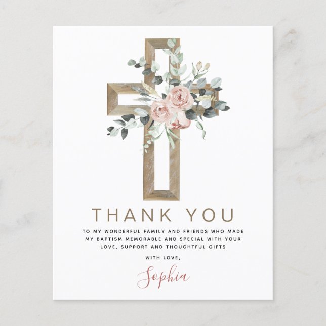 Baptism Tack Dusty Rosa ros Christian (Framsida)