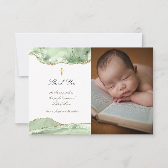 Baptism tack för att du grönt att bjuda in inbjudningar (Framsida)