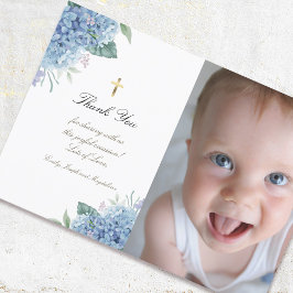 Baptism tack för att du har blommor inbjudningar