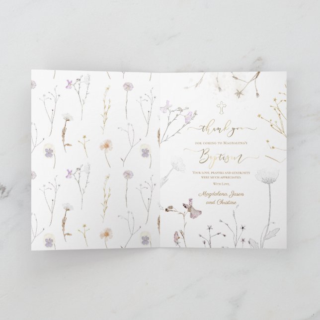 Baptism tack för att du kom kort (Inuti)