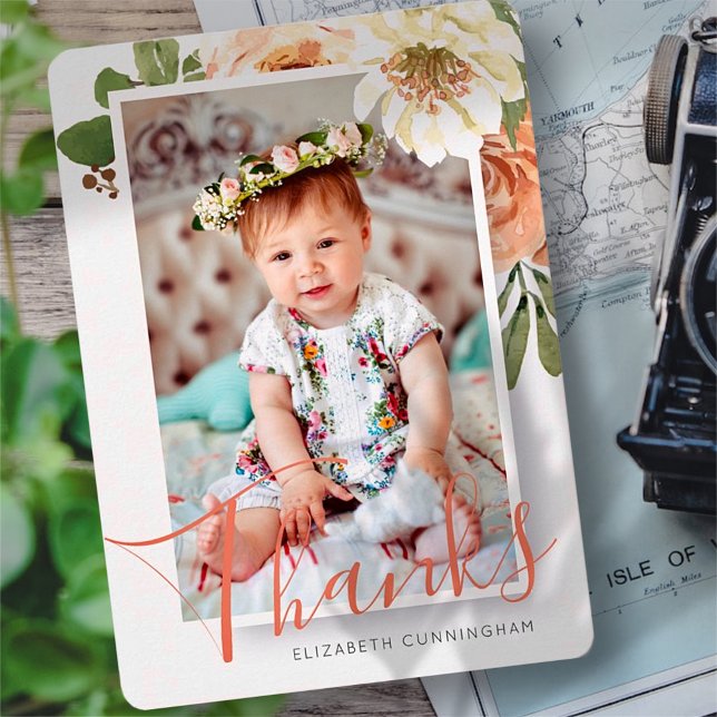 Baptism - tack för ditt kort - Blommigt för vatten (Skapare uppladdad)