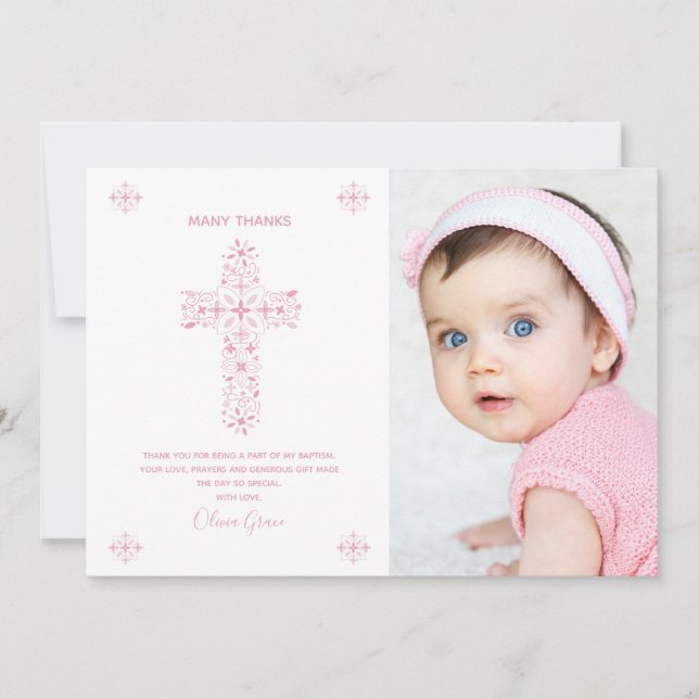 Baptism, tack för ditt kort med foto (Framsida)