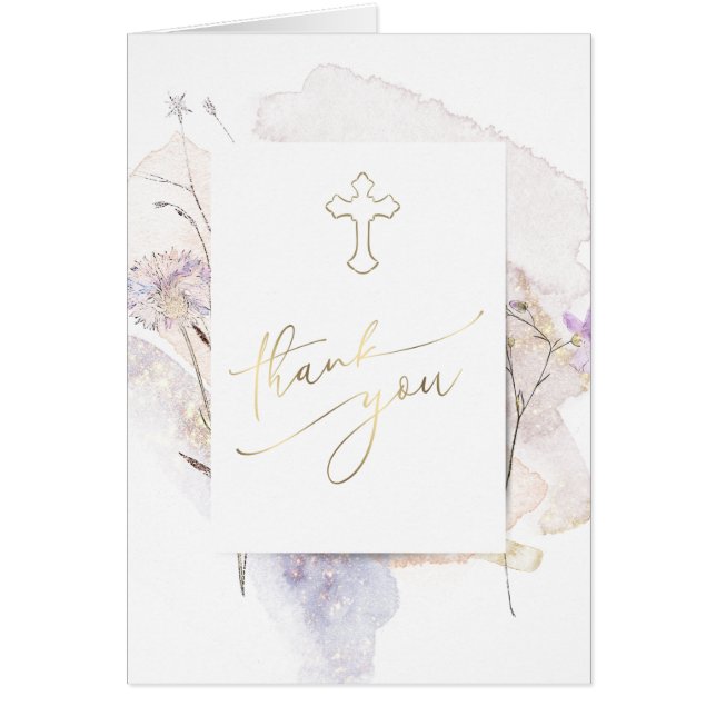 Baptism - tack för vattenfärg hälsningskort (Framsidan)