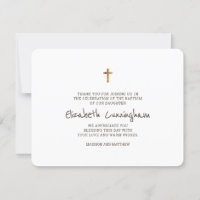 Baptism Tack Modern Simple Guld Kor